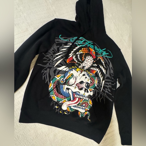 🖤SOLD🖤Ed Hardy Battle skull black pullover hoodie - Picture 5 of 8